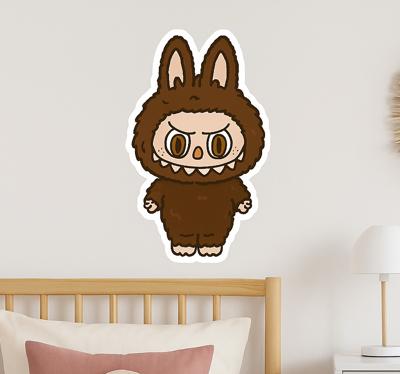 Bruine monsterpop muursticker kinderkamer