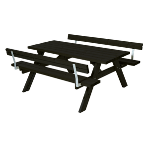 Zwarte Picknicktafel 2 Rugleuningen