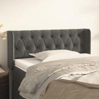 Hoofdbord met randen 103x16x78/88 cm fluweel donkergrijs