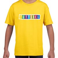 Tuttebel fun tekst t-shirt geel kids - thumbnail