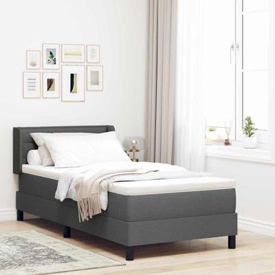 Boxspringbed met matras met matras Donkergrijs 90 x 190 cm