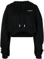 Off-White hoodie crop à lien de resserrage - Noir - thumbnail