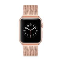 Horlogeband van edelstaal voor Apple Watch Series 3 & 2 & 1 42mm (Rose goud)