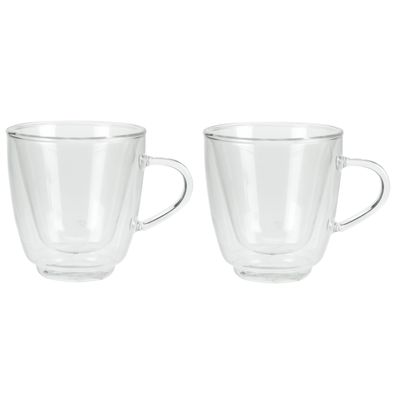 Set van 4x dubbelwandige koffie/espresso glazen 160 ml - transparant