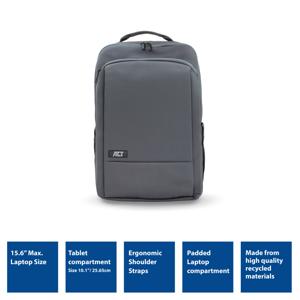 ACT Move rugzak voor laptops tot 15,6” gemaakt van gerecyclede plastic flessen