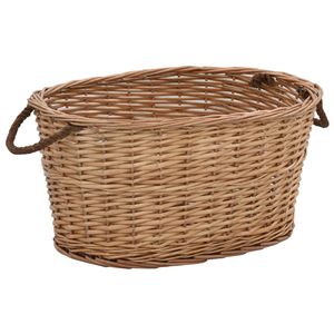 VidaXL Houtmand met handvatten 56x40x28 cm natuurlijk wilgenhout