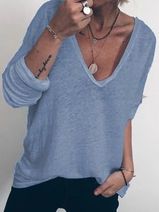 Casual Solid V Neck T-shirt