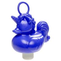 Duckiez eenhoorn badeendje badspeelgoed - blauw - 15 x 7 cm - Met oogje voor het hengelspel