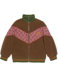 Gucci Kids veste bomber à empiècements contrastants - Marron