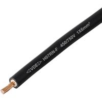 TRU COMPONENTS TC-13537068 Rubberkabel H07RN-F 1 x 6 mm² Zwart per meter