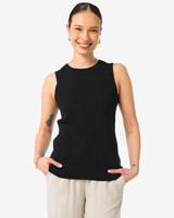 HEMA Dames Tanktop Frida Met Ribbels Zwart (zwart)