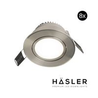 Inbouwspot Häsler Tordera Incl. Fase Aansnijding Dimbaar 8 cm 4 Watt Helder Wit RVS Set 8x - thumbnail