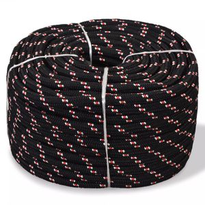 VidaXL Boot touw 6 mm 100 m polypropyleen zwart