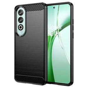 OnePlus Nord CE4 Geborsteld TPU Hoesje - Koolstofvezel - Zwart