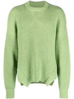 Jil Sander pull en laine mélangée à design nervuré - Vert - thumbnail