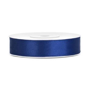 Luxe sierlint of cadeaulint - donkerblauw - 12 mm x 25 meter - satijn