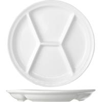 Porseleinen fondue/gourmet bord 4-vaks rond 26 cm   - - thumbnail