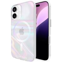 Case-Mate Soap Bubble Backcover Apple iPhone 16 Transparant, Glanseffect Inductieve lading, MagSafe compatible