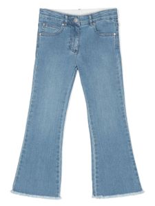 Stella McCartney Kids jean évasé à bords francs - Bleu