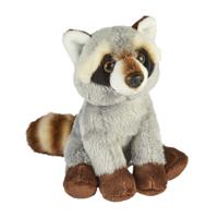 Ravensden Pluche knuffel dier Wasbeer - grijs - 15 cm - Wasberen knuffels - thumbnail