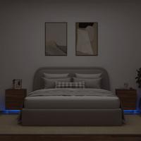 Nachtkastjes met LED 2 st bewerkt hout bruin eikenkleur - thumbnail