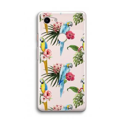 Kleurrijke papegaaien: Google Pixel 3 Transparant Hoesje