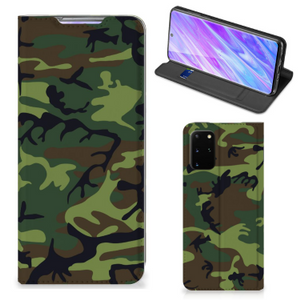 Samsung Galaxy S20 Plus Hoesje met Magneet Army Dark