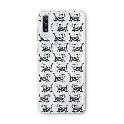 Zwarte poes: Samsung Galaxy A70 Transparant Hoesje