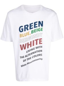 White Mountaineering t-shirt en coton à slogan imprimé - Blanc