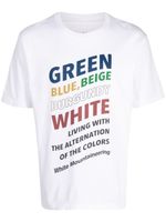 White Mountaineering t-shirt en coton à slogan imprimé - Blanc