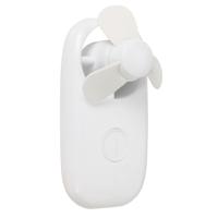 Mini ventilator/handventilator - 11 x 6 x 5 cm - Wit - Verkoeling in zomer