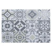 Rechthoekige placemat mozaiek grijs vinyl 45 x 30 cm - thumbnail
