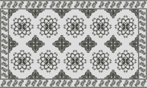 Vintage bloemenontwerp vinyl tapijt eetkamer