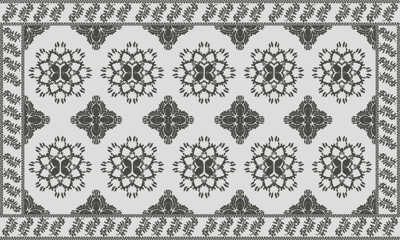 Vintage bloemenontwerp vinyl tapijt eetkamer