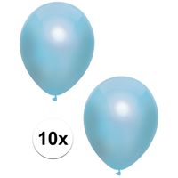 10x Blauwe metallic heliumballonnen 30 cm   -