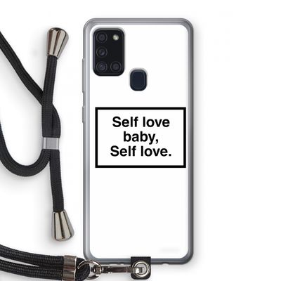 Self love: Samsung Galaxy A21s Transparant Hoesje met koord