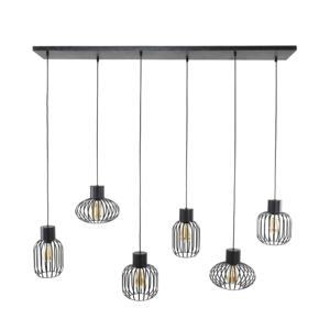 Giga Meubel - Hanglamp - Metal Mix Charcoal - 6-Lichts - 8kg