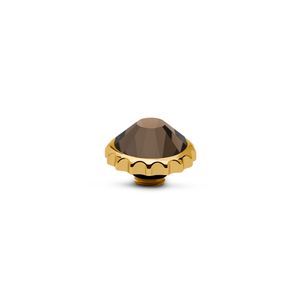 Melano Vivid Cap Steentje Smoked Topaz Goud