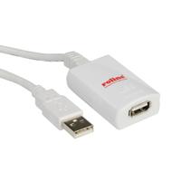 ROLINE Aktieve USB 2.0 verlengkabel, wit 5m