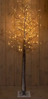 Led Birch Tree Brown With Snow 204L/200Cm Led Classic Warm - - Annas collection