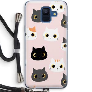Katten: Samsung Galaxy A6 (2018) Transparant Hoesje met koord
