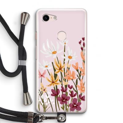 Painted wildflowers: Pixel 3 Transparant Hoesje met koord