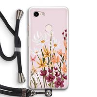 Painted wildflowers: Pixel 3 Transparant Hoesje met koord
