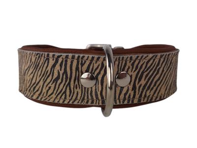 Leren hondenhalsband tijger