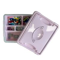 Naaidoos/naaigerei opbergbox - roze -12L - 34 x 27 x 18 cm - met vakverdeling tray - wol/garen/ Naaidoos/naaigerei opbergbox - roze -12L - 34 x 27 x 18 cm - met vakverdeling tray - wol/garen/