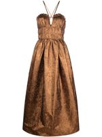 Ulla Johnson robe mi-longue Seraphina à dos nu - Marron