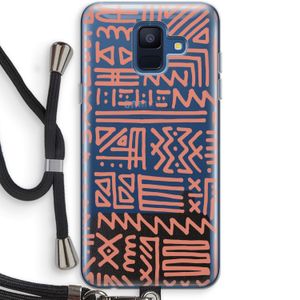 Marrakech Pink: Samsung Galaxy A6 (2018) Transparant Hoesje met koord