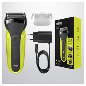 Braun Series 3 Shave&Style 300BT Elektrisch Scheerapparaat, Scheermes Voor Mannen, Zwart/Volt Green
