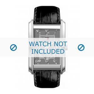 Tommy Hilfiger horlogeband TH-17-1-14-0631 / TH679300840 Croco leder Zwart 22mm + zwart stiksel