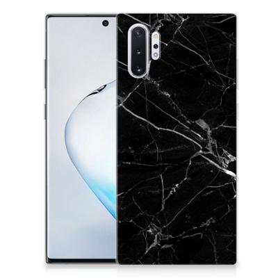 Samsung Galaxy Note 10 Plus | TPU | Siliconen hoesje | Marmer Zwart - Origineel Cadeau Vader